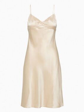 Sunday Best Silk Clique Slip Dress in Denude Champagne Size S Aritzia